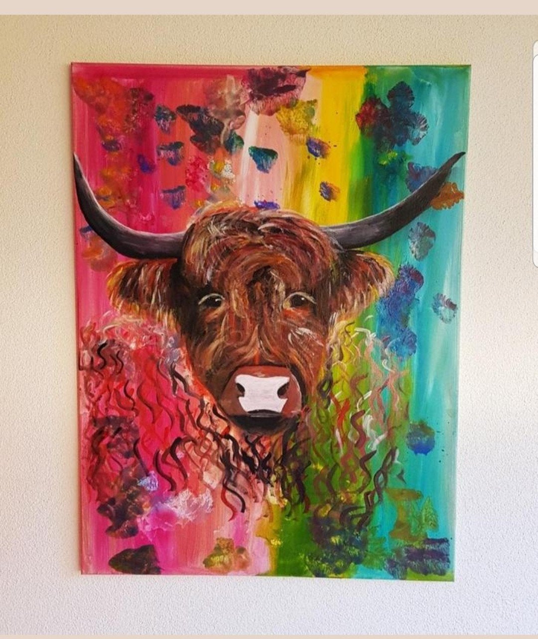 Schilderij SCHOTSE HOOGLANDERJONG 60x80, Antiek en Kunst, Ophalen