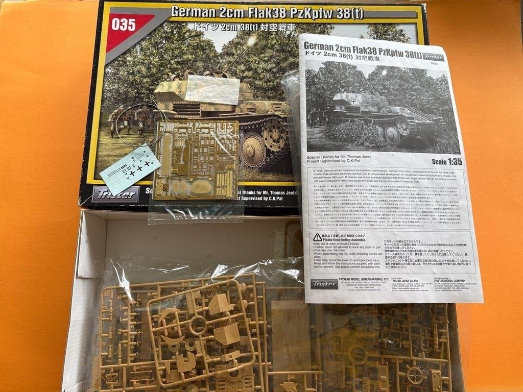 Tristar German 2cm Flak38 PzKpfw 38(t) - 1/35 PE incl., Overige merken, Gebruikt, Tank, Verzenden