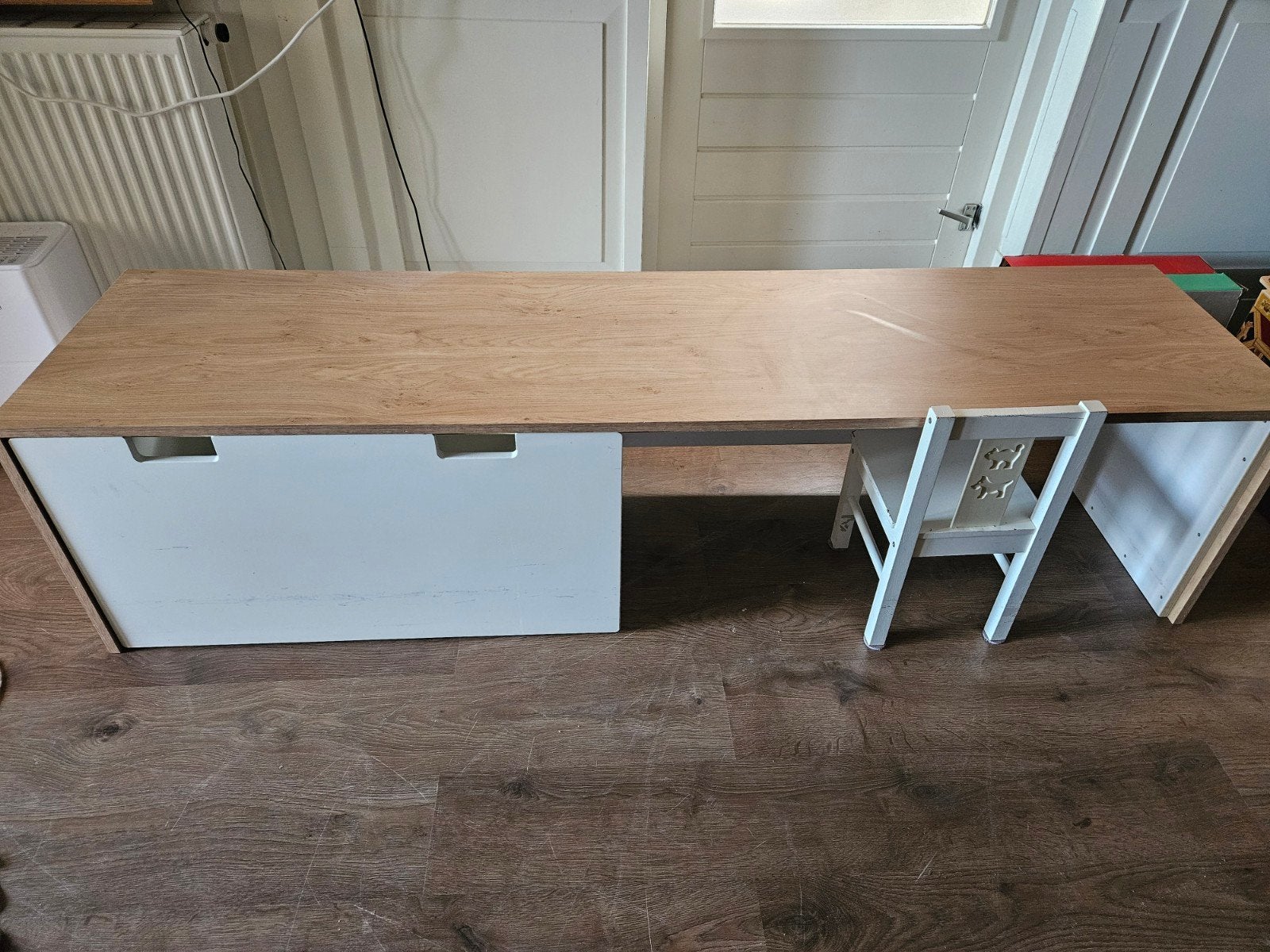 Kinderbureau met opbergbak - 200x50x50 cm, Ophalen, Opbergruimte, Gebruikt, Overige merken
