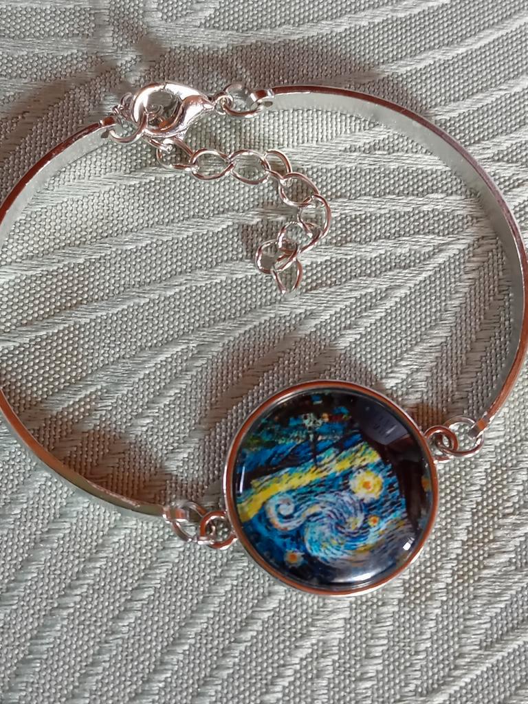 Armband met 'De Sterrennacht' van Van Gogh, Ophalen of Verzenden, Nieuw, Overige kleuren, Overige materialen