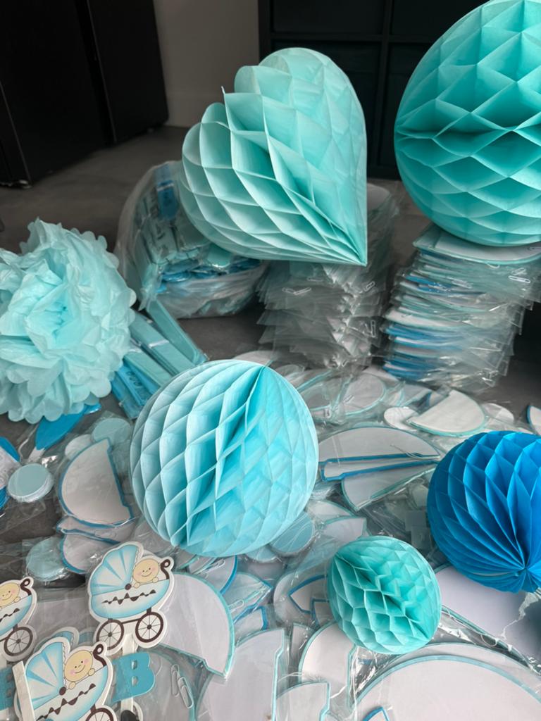 Blauwe versiering decoratie babyshower bruiloft verjaardag, Ophalen, Nieuw, Versiering, Geboorte of Huwelijk