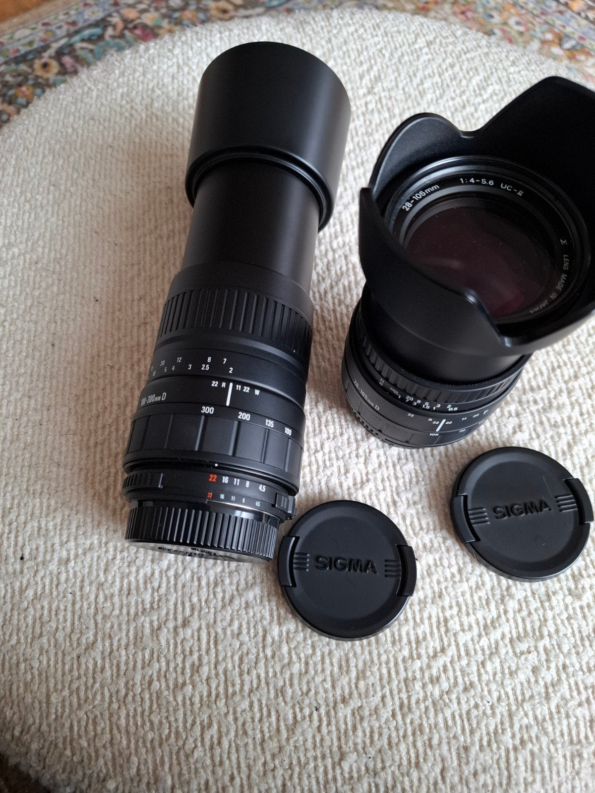 Sigma 100-300mm D en Sigma 28-105mm D - 2 lenzen voor Nikon, Gebruikt, Sigma, Nikon F-mount, Beschermhoes/tas