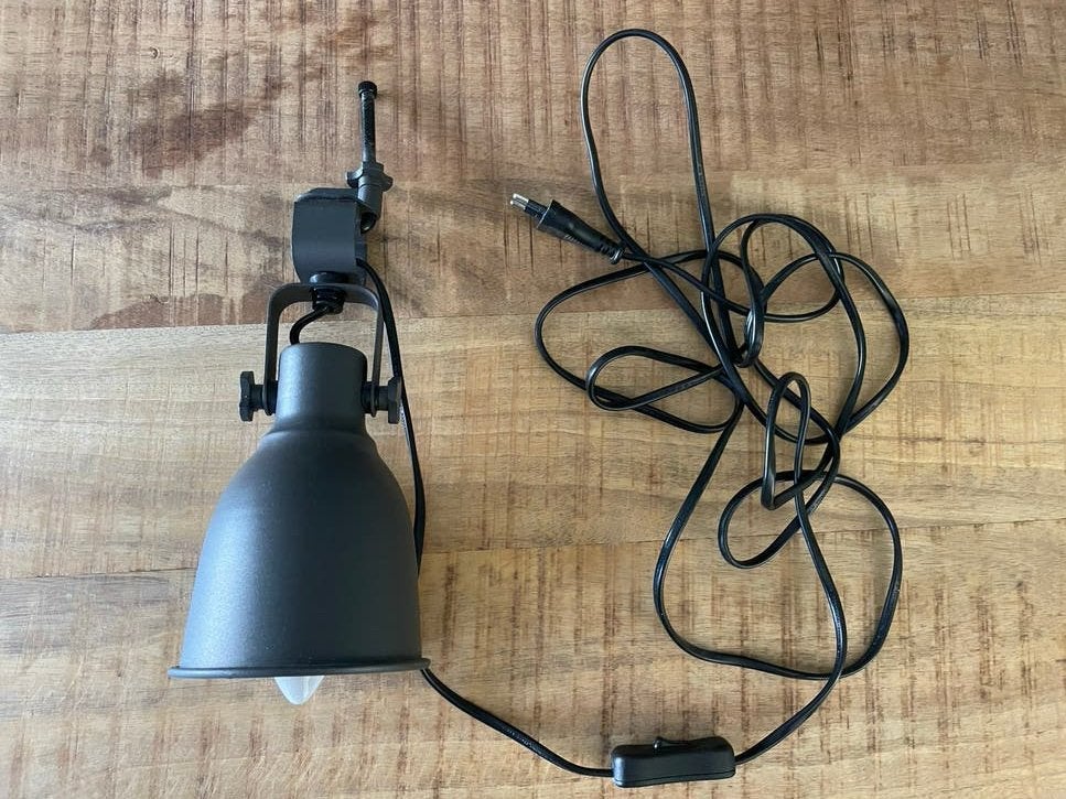 IKEA Hektar Klemlamp - Zwart, Zo goed als nieuw, Huis en Inrichting, E14 (klein), Ophalen of Verzenden, Zo goed als nieuw, Zwart