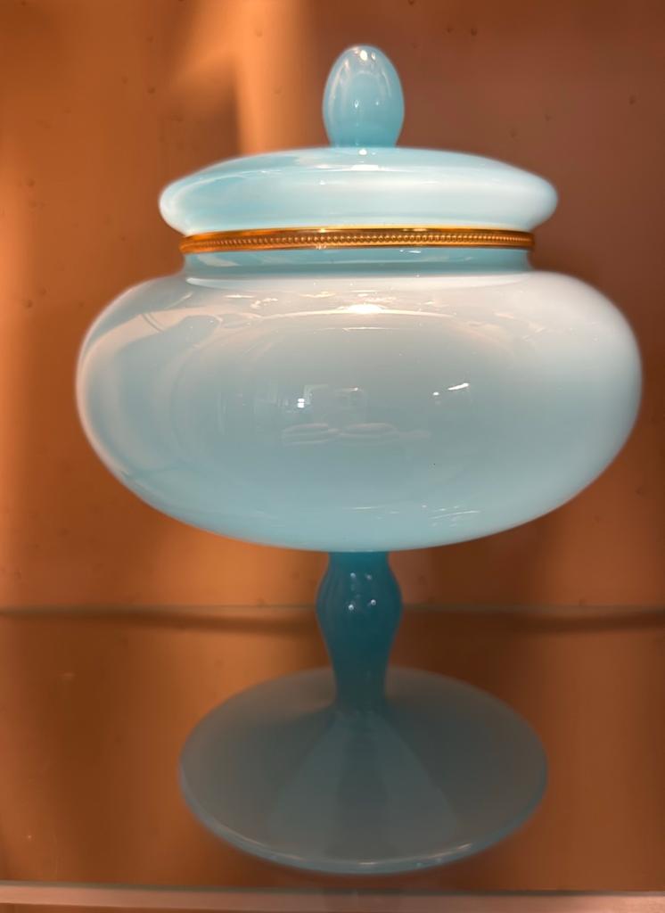 Vintage Murano Glazen Bonbon Schaal - Aqua Blauw, Ophalen of Verzenden