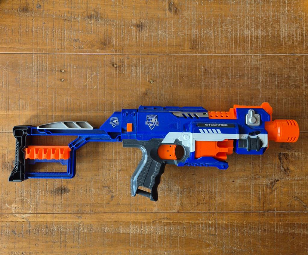 Nerf N- Strike Elite Stockade blaster, Ophalen of Verzenden, Zo goed als nieuw