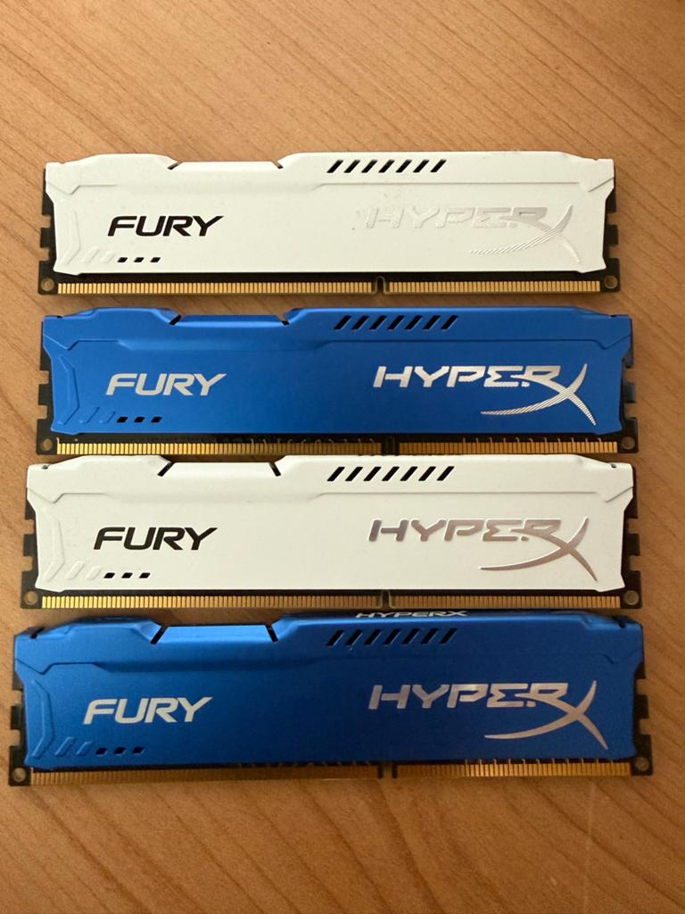 HyperX Fury DDR3 RAM Geheugen Set - 16GB (4x4GB), Computers en Software, RAM geheugen, DDR3, Ophalen of Verzenden, Zo goed als nieuw
