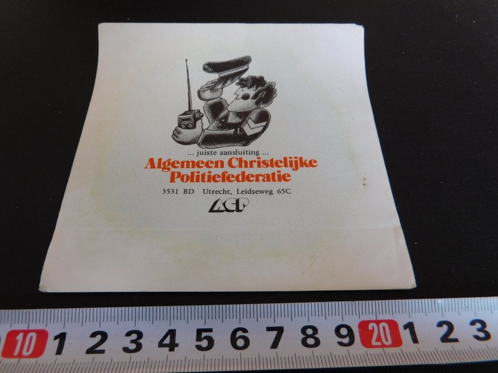 sticker Politie Utrecht ACP Algemeen Christelijke Politiefed, Ophalen, Zo goed als nieuw