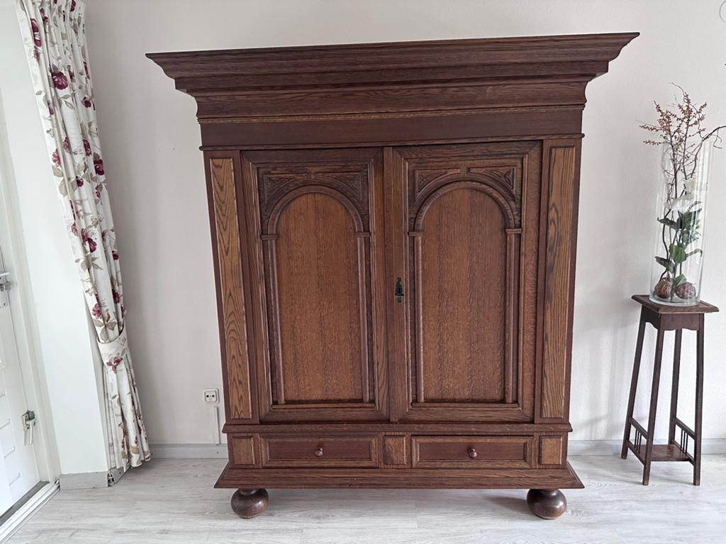 Mooie houten kast H190xB170xD46, Huis en Inrichting, Kasten | Boekenkasten, Ophalen, Gebruikt, 150 tot 200 cm, Eikenhout