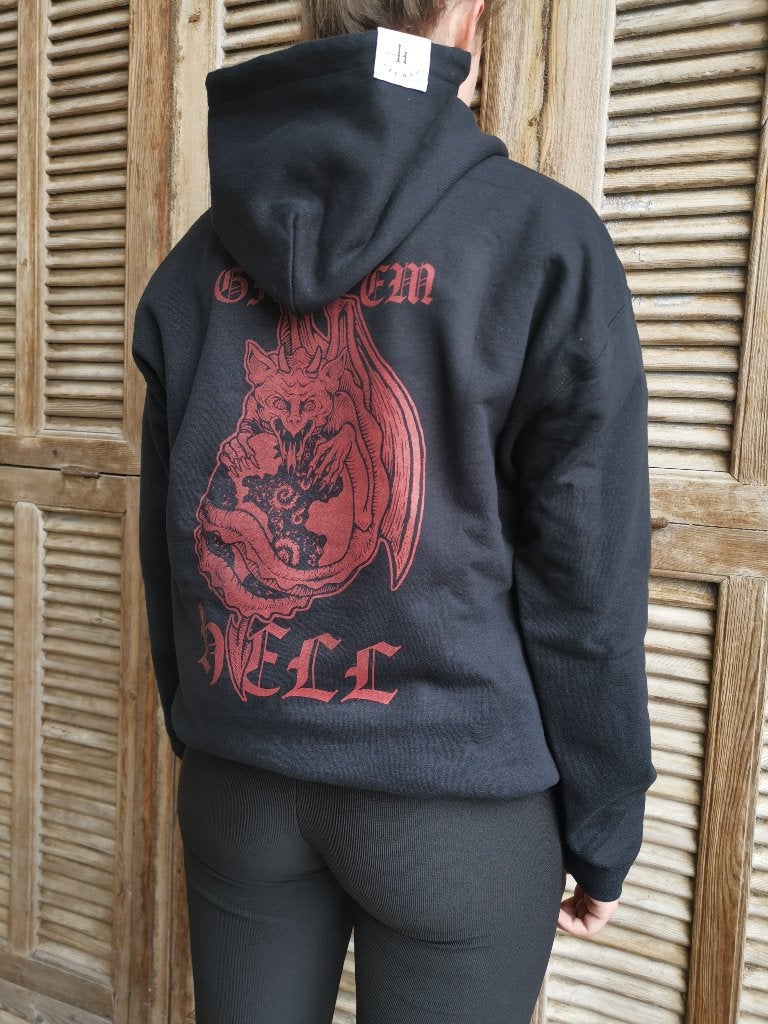 Give 'em Hell hoodie, Zwart, Nieuw, Overige maten, Ophalen of Verzenden