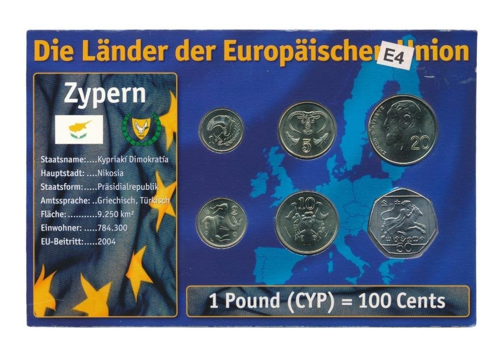 Cyprus muntenset van 6 munten uit diverse jaren, Postzegels en Munten, Ophalen of Verzenden, Overige landen, Setje