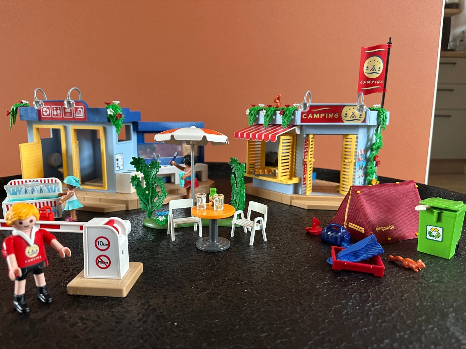 Playmobil 70087 grote camping, bijna compleet, Gebruikt, Gebouw, Complete set, Family fun