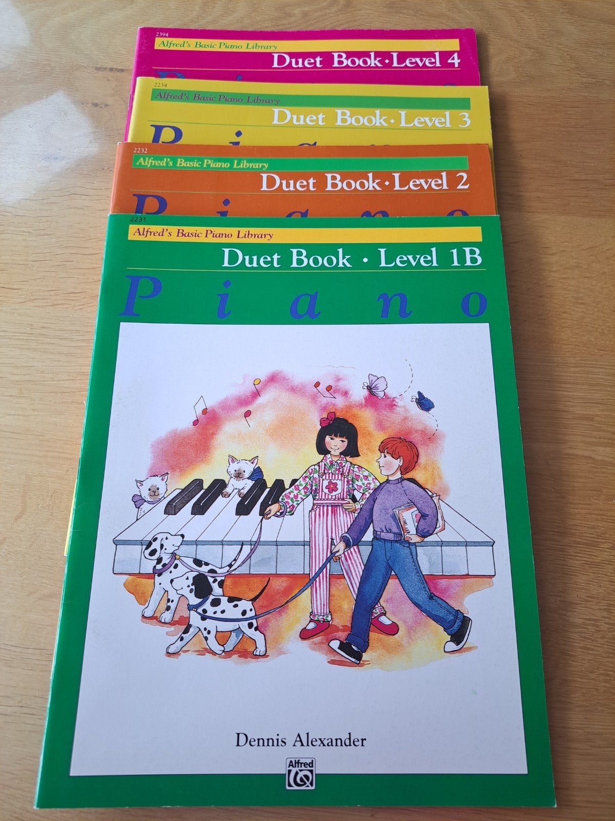 Alfred's Basic Piano Library Duet Boeken - 1B, 2, 3, 4, Muziek en Instrumenten, Overige genres, Les of Cursus, Nieuw, Ophalen of Verzenden