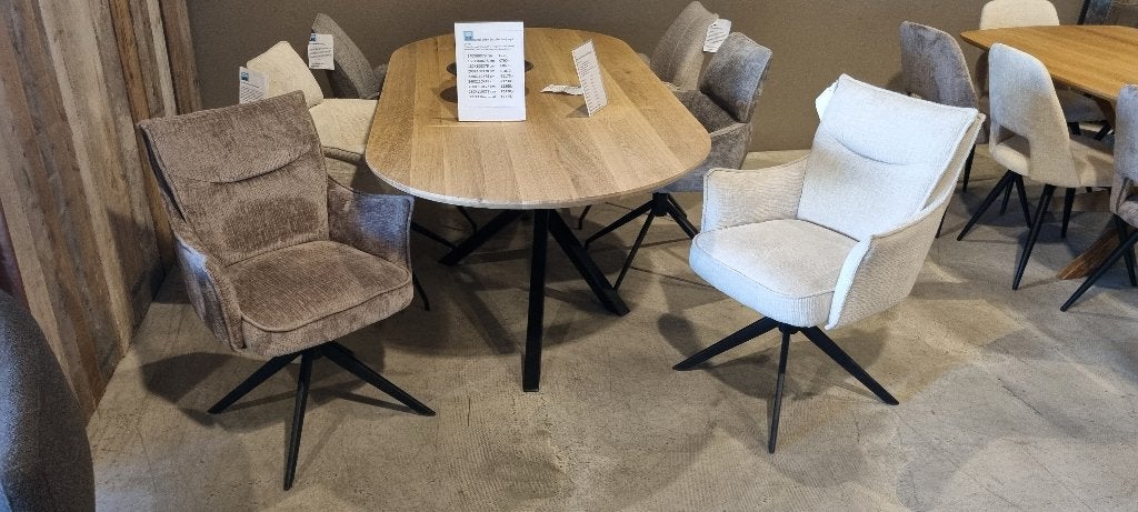 EETKAMERSTOEL SAVONA MET POCKETVERING OP VOORRAAD, Wit, Overige materialen, Nieuw, Ophalen of Verzenden