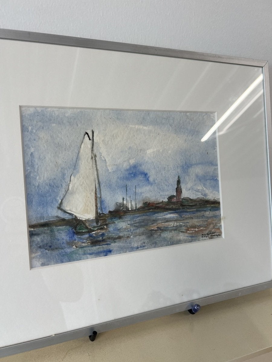 Kavel 87 - Aquarel “Hindeloopen” Maya Wildevuur, Antiek en Kunst, Ophalen of Verzenden