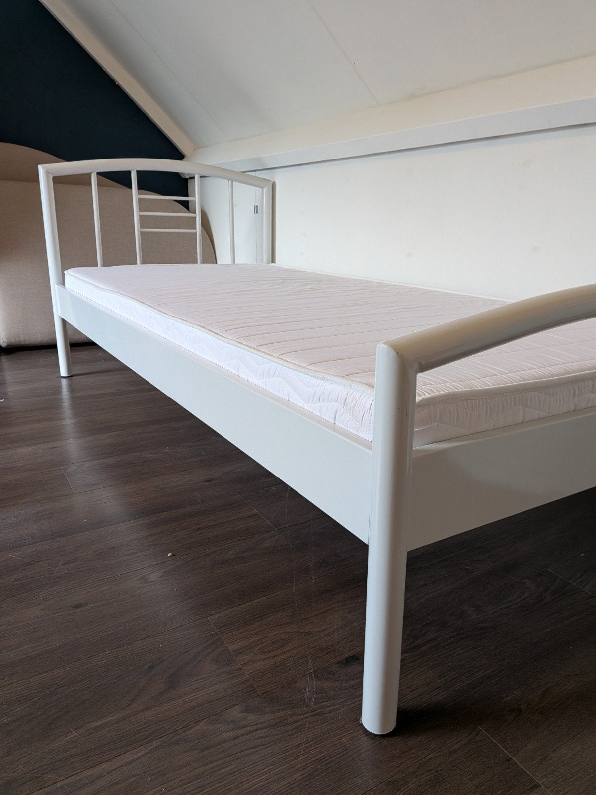 Een persoonsbed 200x100cm (lxb), Ophalen, 90 cm, Eenpersoons, Wit