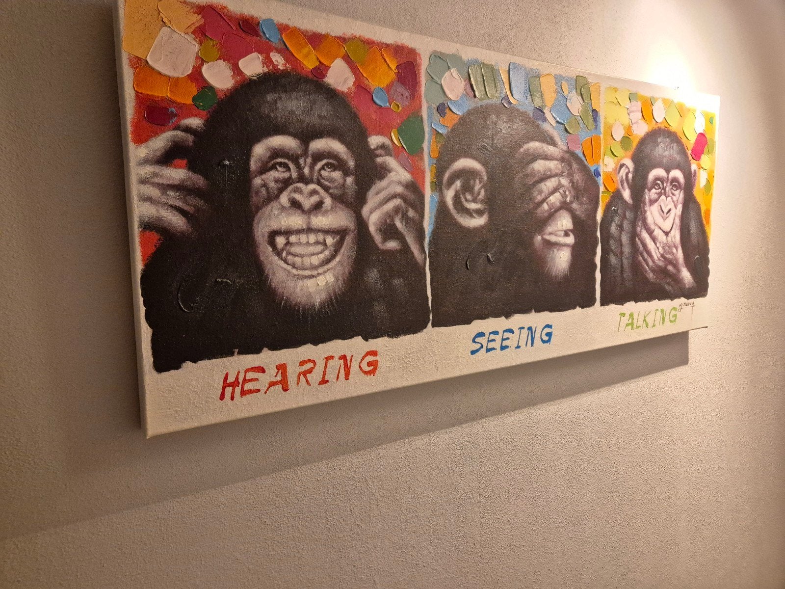 Schilderij 'Three Wise Monkeys', Ophalen