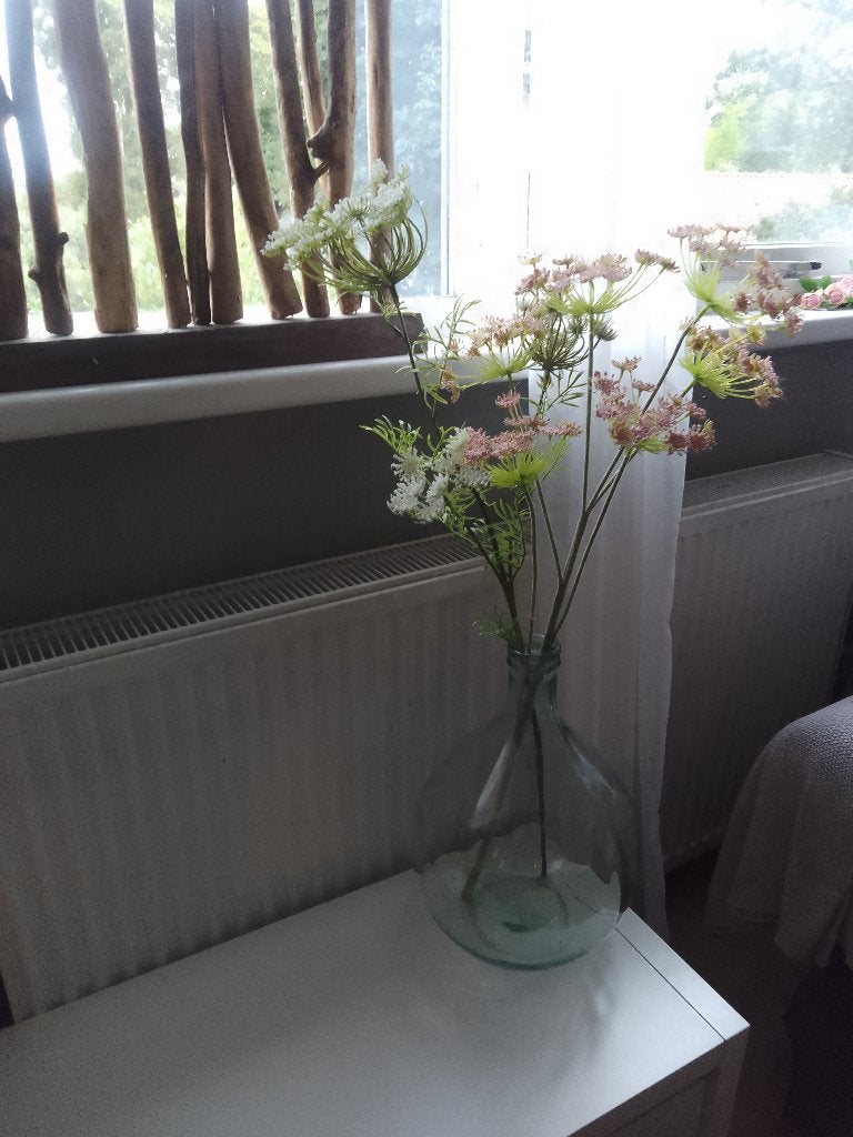 nieuwe vaas met 2 kunstbloemtakken, Ophalen, Transparant, Nieuw, Glas