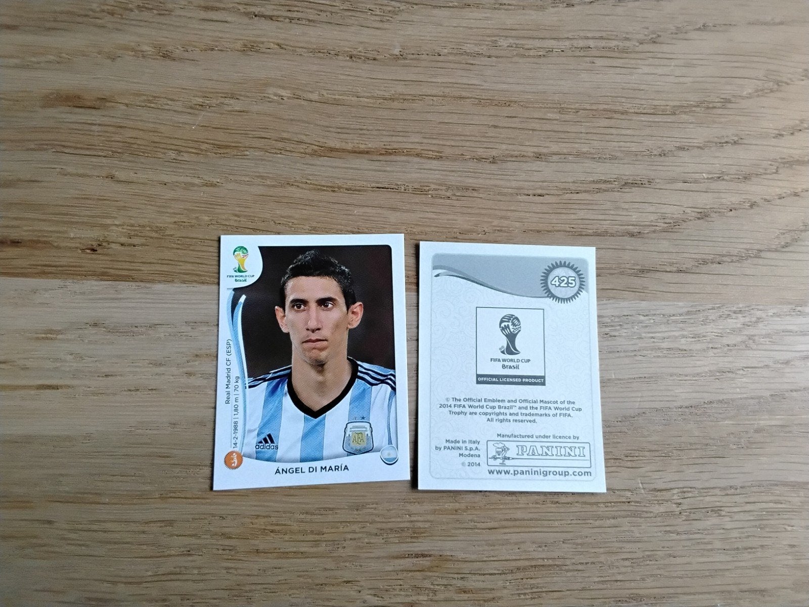 Panini WK 2014 Sticker Angel Di María Argentinië, Ophalen of Verzenden, Zo goed als nieuw, Poster, Plaatje of Sticker