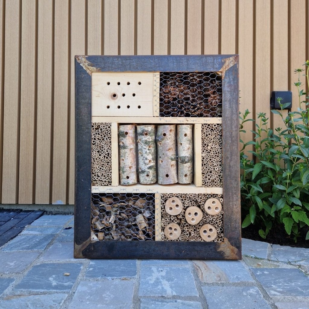 Handgemaakt Insectenhotel Cortenstaal | Duurzame materialen, Tuin en Terras, Vogelhuisjes en Vogelbaden, Ophalen of Verzenden