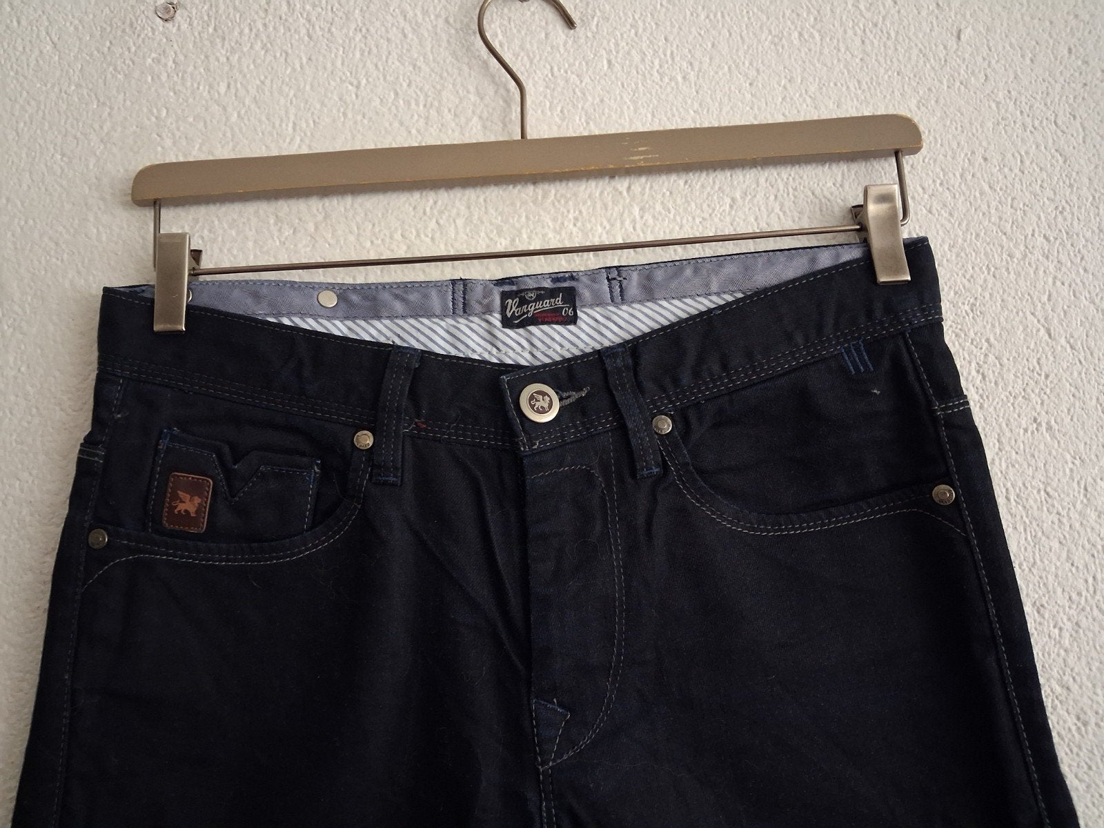 Vanguard V7 Rider Dark Coated Comfort Jeans W30-34, Zwart, W32 (confectie 46) of kleiner, Ophalen of Verzenden, Zo goed als nieuw
