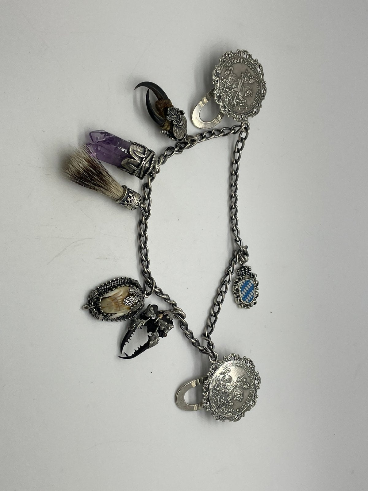 G197 Prachtig Beiers jachtsieraad Charivari ketting, Ophalen of Verzenden, Zilver, Ketting