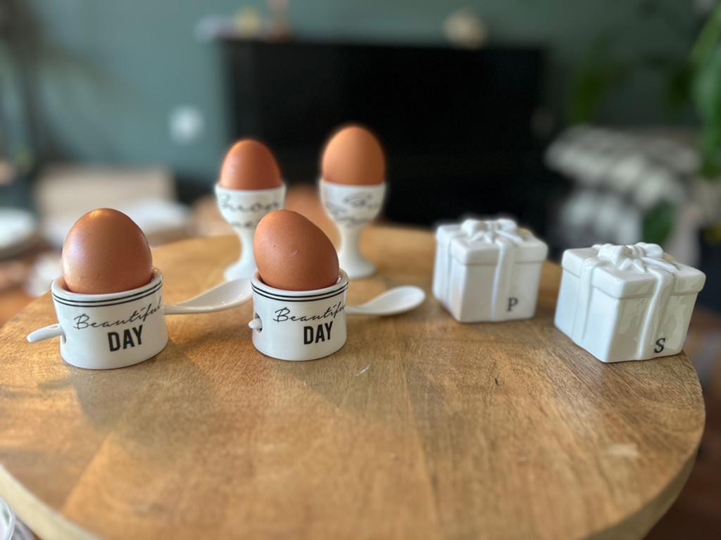 Eierdopjes en peper en zout stelletje Rivièra Maison, Verzenden, Zo goed als nieuw, Metaal, Bestek