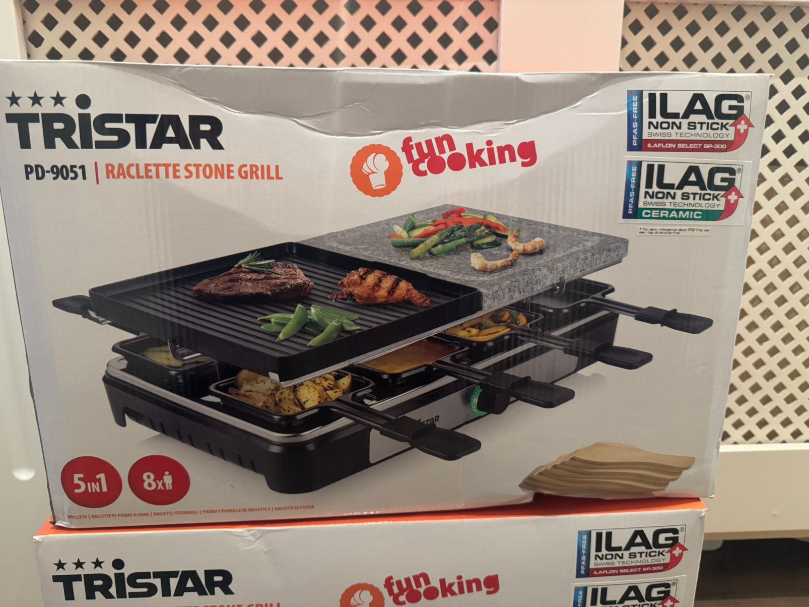 Tristar raclette stone grill 5 in 1, Ophalen, Nieuw, 8 personen of meer