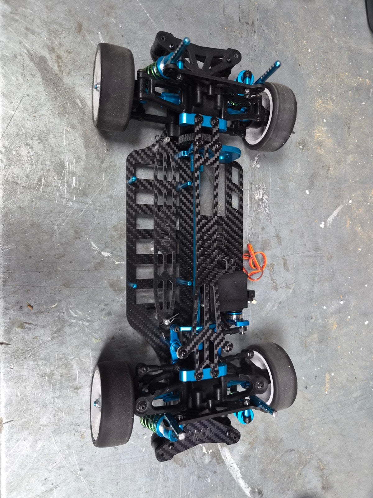 RC Drift Chassis met Carbon Onderdelen, Elektro, Gebruikt, Ophalen of Verzenden, Schaal 1:10
