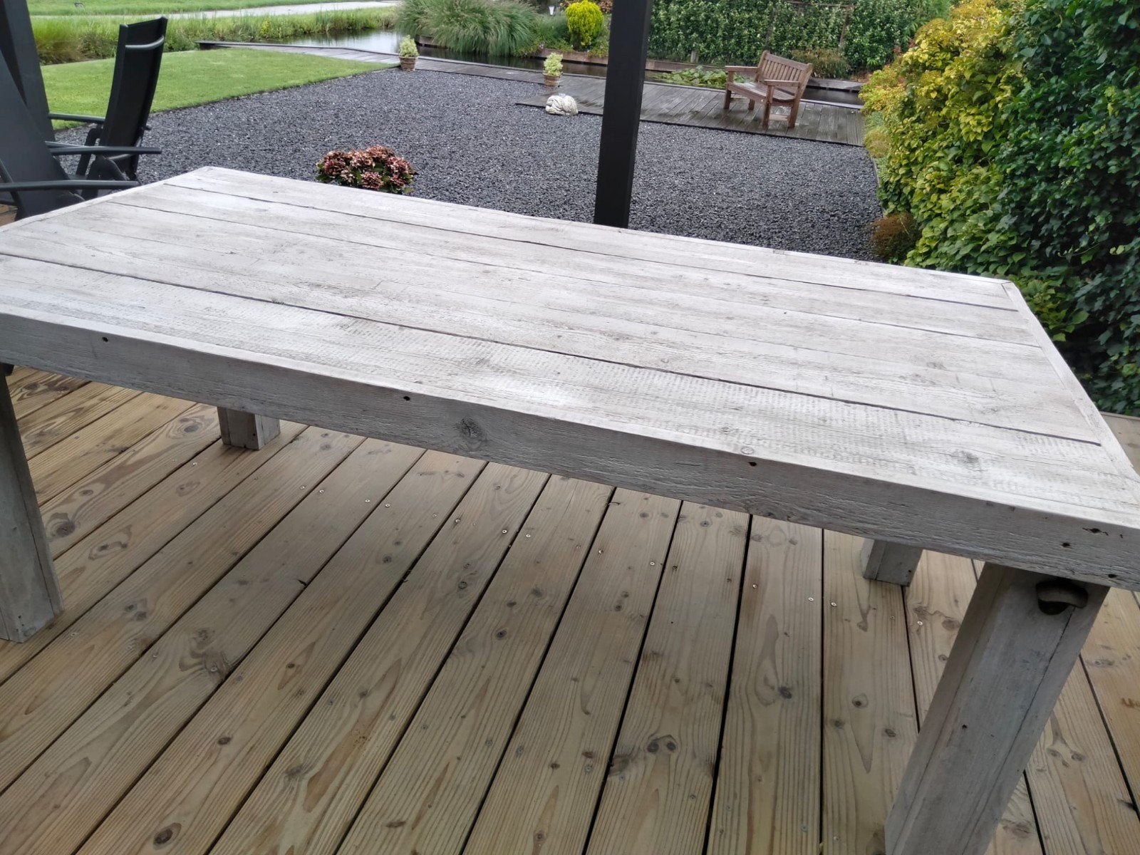 Steigerhouten (tuin)tafel, Tuin en Terras, Tuintafels, Ophalen, Gebruikt, Rechthoekig, Hout