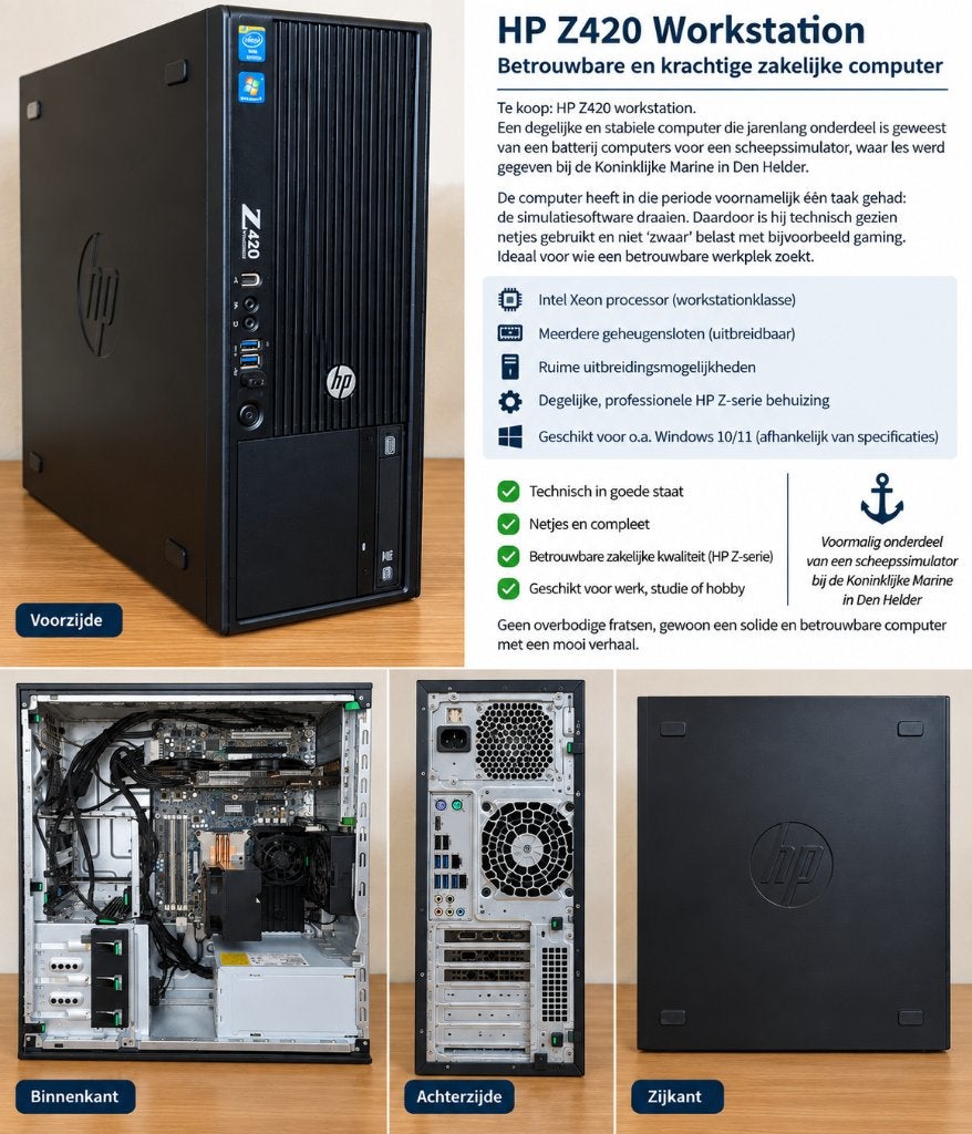 HP Z420 Workstation - Voormalig Marine Computer, Gebruikt, HDD, 8 GB, Ophalen of Verzenden