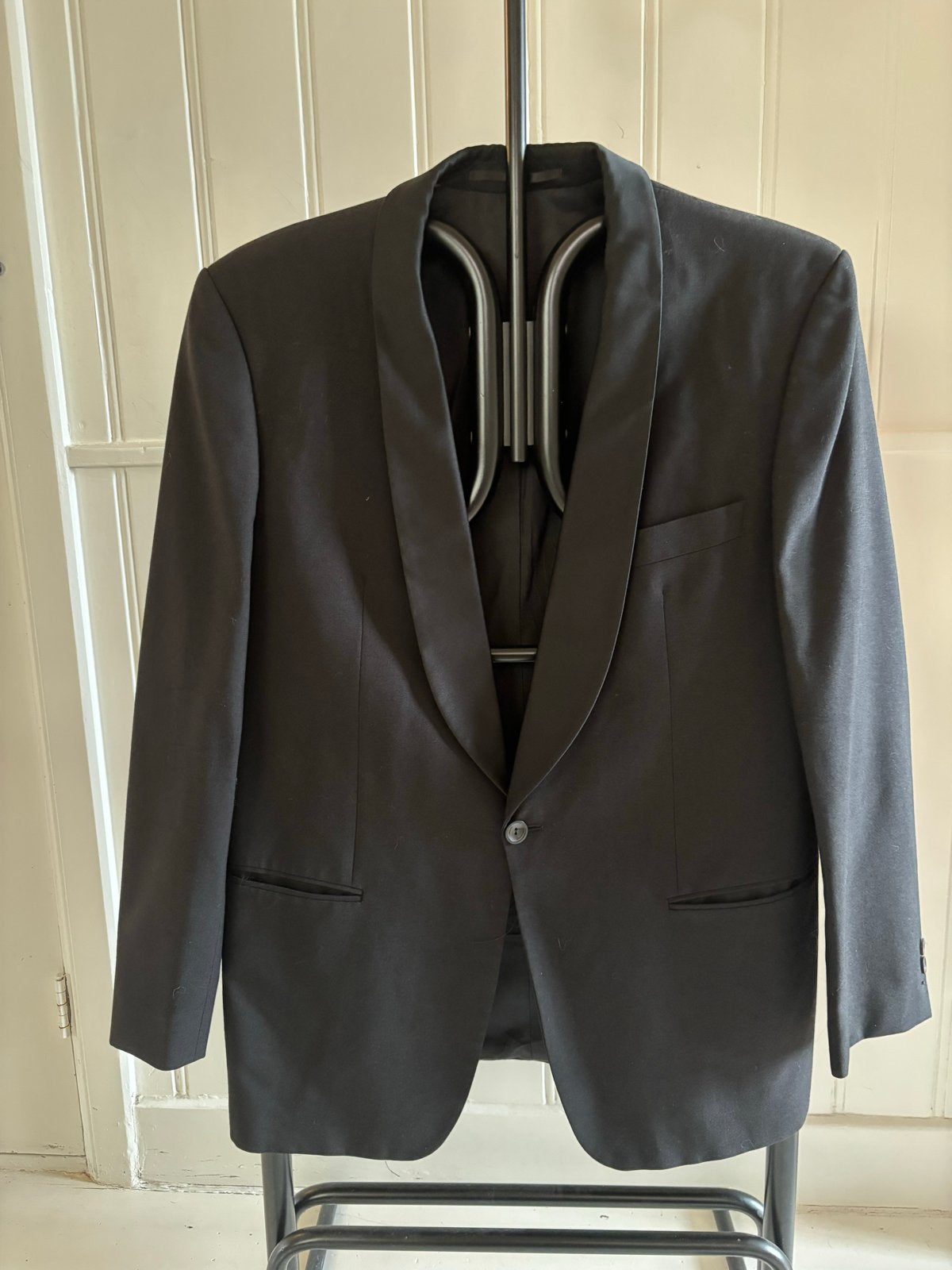 Vintage smoking met Smalle Revers en Zijstreep Broek, Kleding | Heren, Kostuums en Colberts, Ophalen, Gedragen, Overige maten