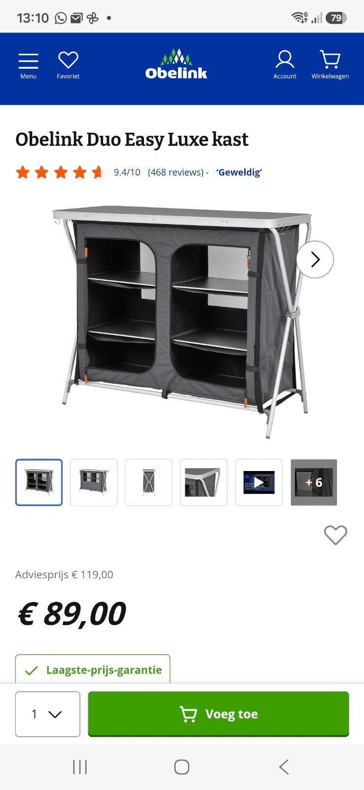 Obelink Duo Easy Luxe kast - zo goed als nieuw, Ophalen of Verzenden, Zo goed als nieuw