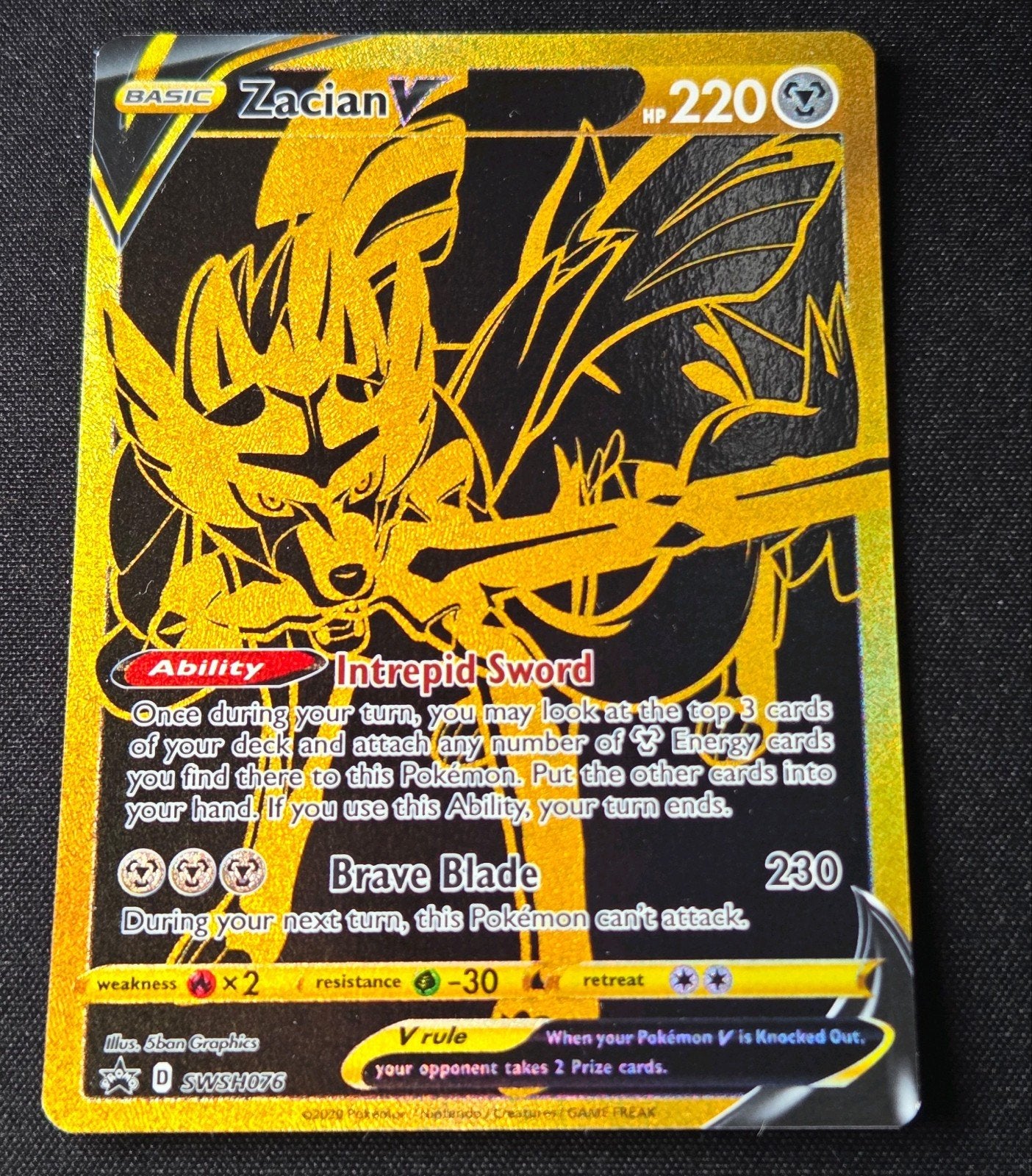 Zacian V SWSH076 - Pokémon *, Hobby en Vrije tijd, Ophalen, Zo goed als nieuw, Losse kaart