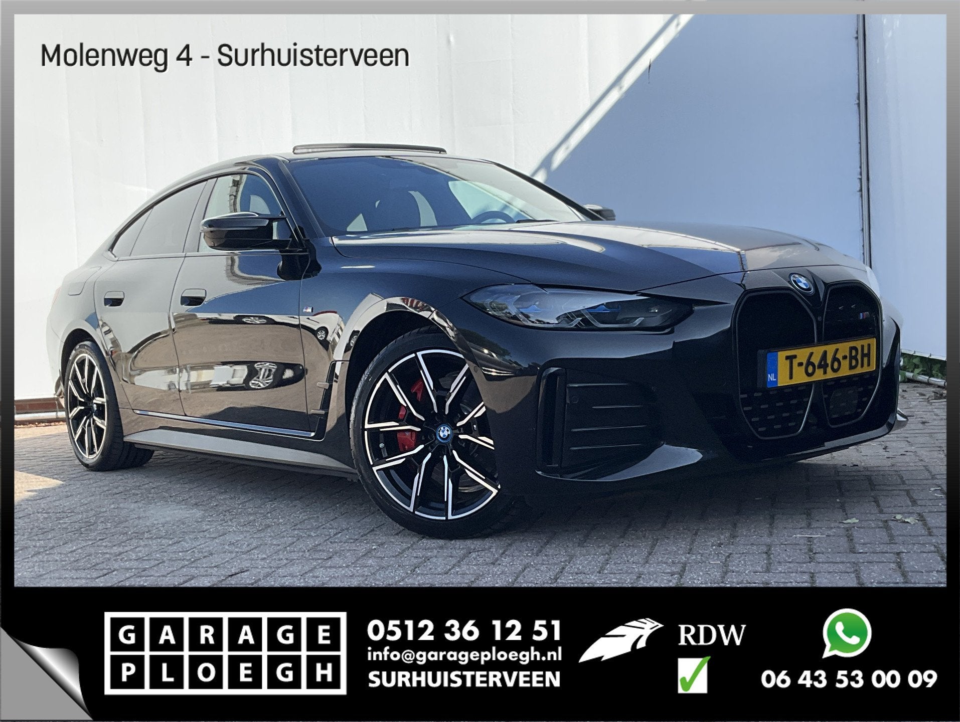 BMW i4 M50 M-Sport 84kWh 544PK Pano Laser HUD Harman/Kardon, Auto's, BMW, Gebruikt, 110 €/maand, Zwart, 2190 kg