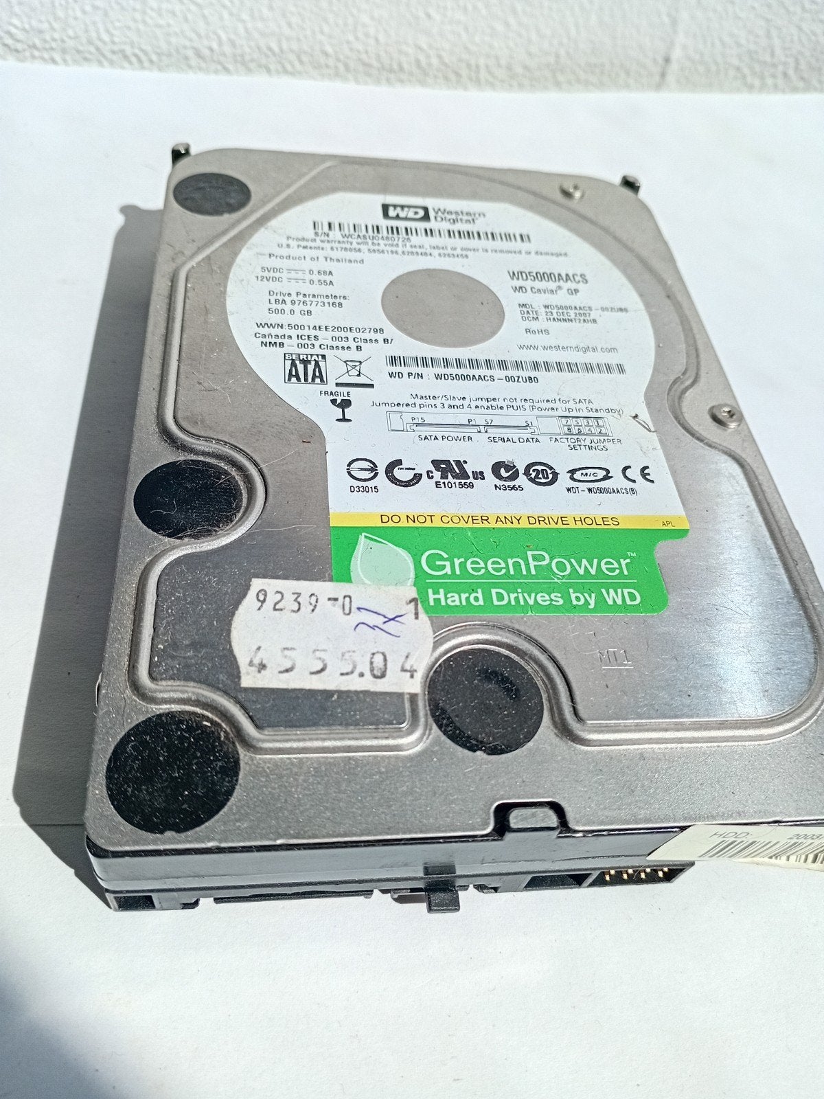 WD GreenPower 500GB HDD - SATA, Computers en Software, Intern, Ophalen of Verzenden, 500 GB, Desktop