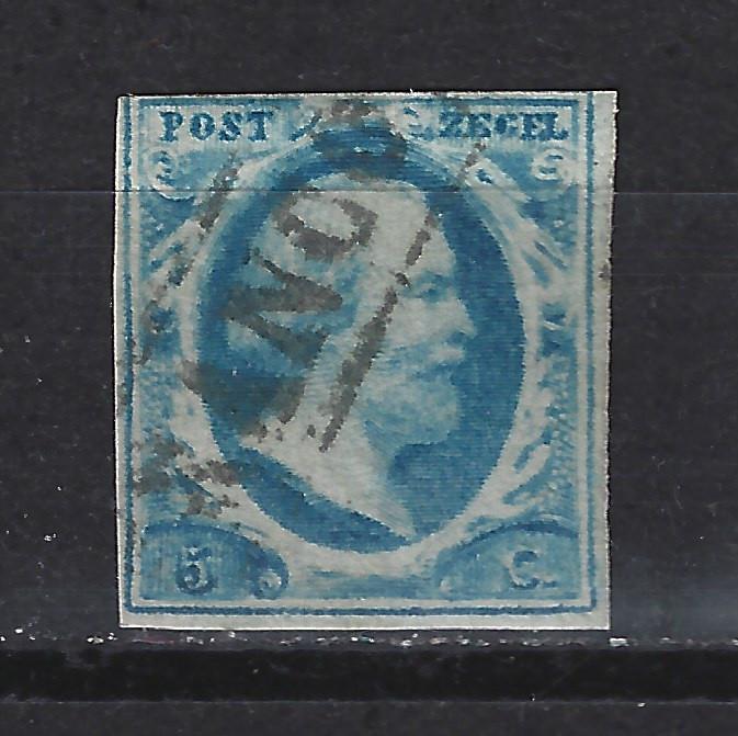 Nederland 1 geb Willem III 1852 ; 1e postzegel van Nederland, Ophalen of Verzenden, T/m 1940, Gestempeld