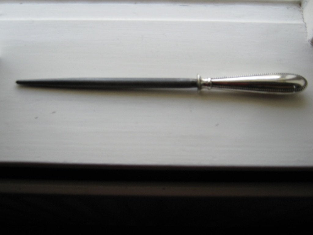 Antiek Aanzetstaal voor messen te slijpen., Verzenden, Zilver
