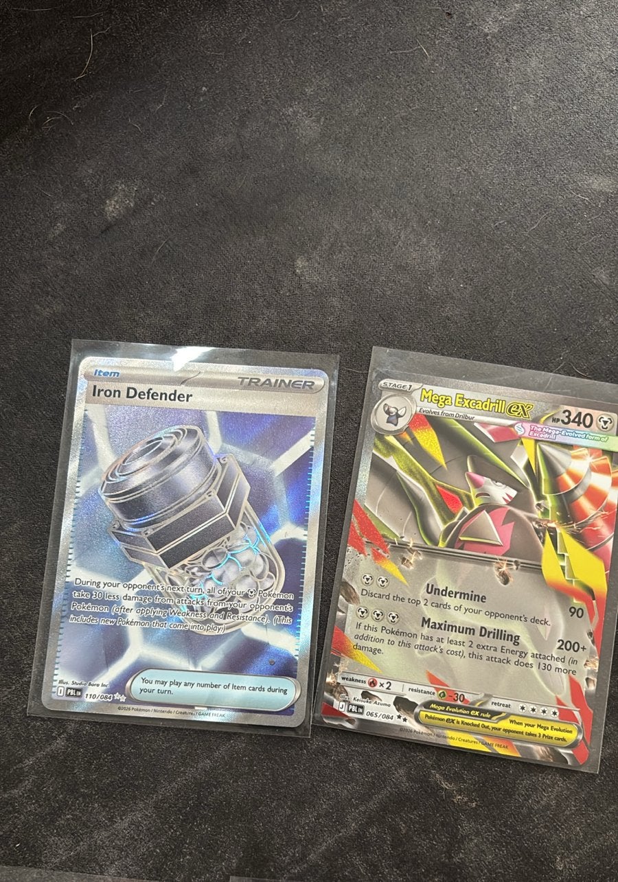 Pokémon Kaarten: Iron Defender, Mega Excadrill EX, Banette, Ophalen of Verzenden, Gebruikt, Meerdere kaarten, Foil