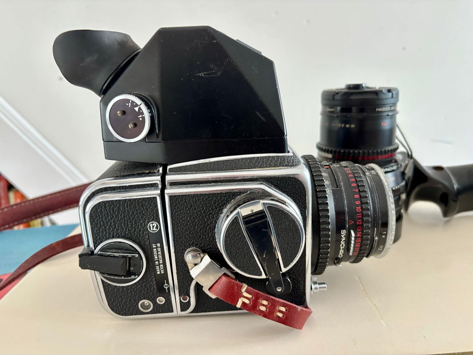 Hasselblad 500C met 80mm lens en accessoires, Verzenden, Gebruikt, Spiegelreflex, Overige Merken