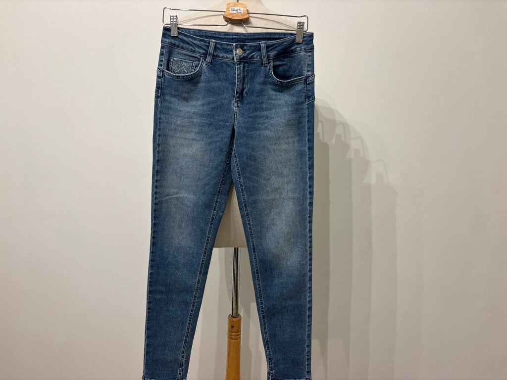Liu Jo Milano broek Strass Details mt 29 (NL 38), Liu Jo, Blauw, Liu Jo, Ophalen of Verzenden