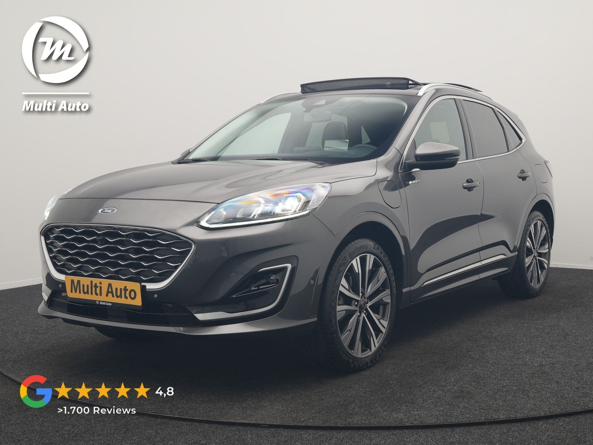 Ford Kuga 2.5 Vignale PHEV 225pk Dealer O.H. | Trekhaak Af F, Auto's, Dealer onderhouden, Gebruikt, Zwart, 4 cilinders