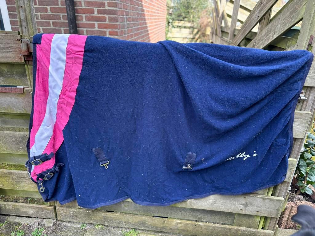 Roze met blauwe zweetdeken 195, Dieren en Toebehoren, Paarden en Pony's | Dekens en Dekjes, Ophalen of Verzenden, Zo goed als nieuw