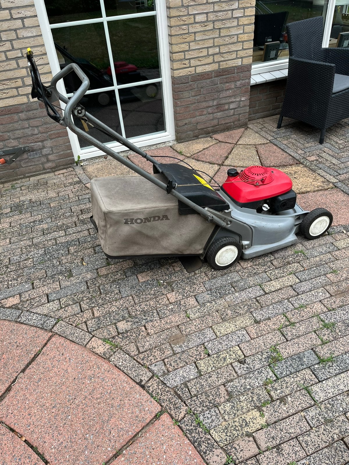 Honda HRB 476c benzine grasmaaier, Tuin en Terras, Grasmaaiers, Ophalen, Gebruikt