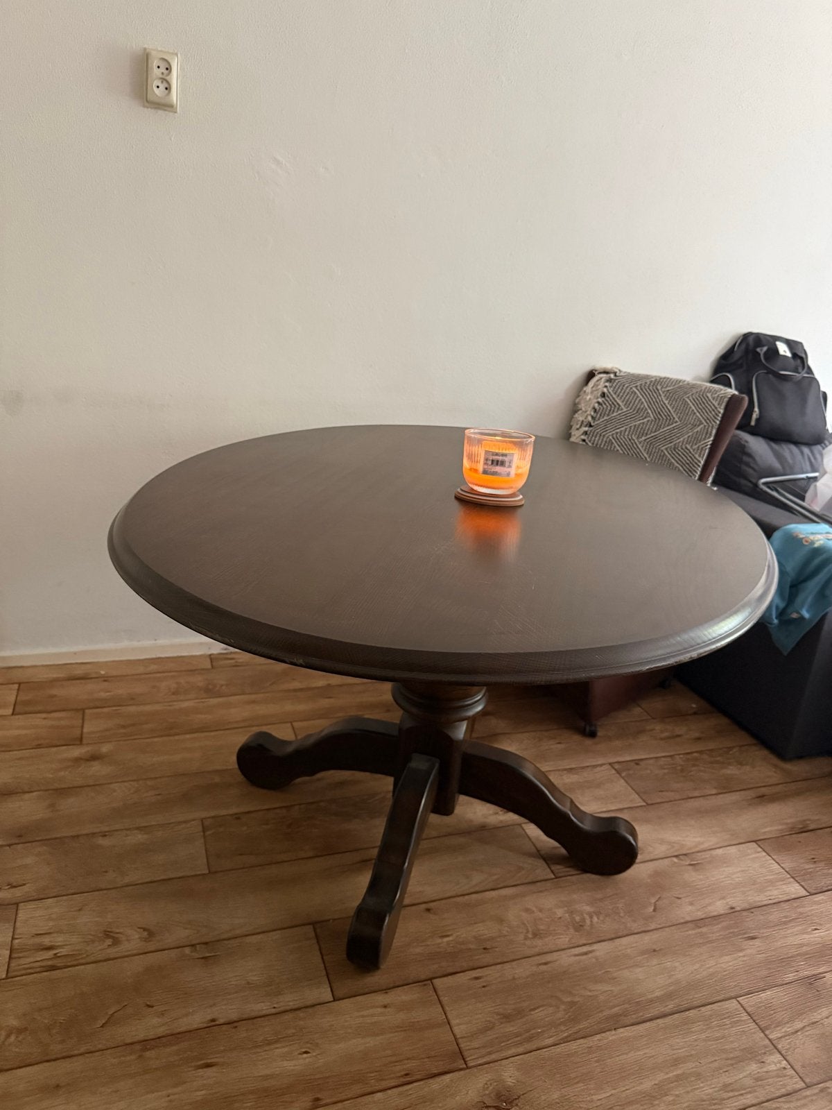 Ovale donkerbruine tafel - Gebruikt, Ophalen, Gebruikt, 100 tot 150 cm, Vier personen