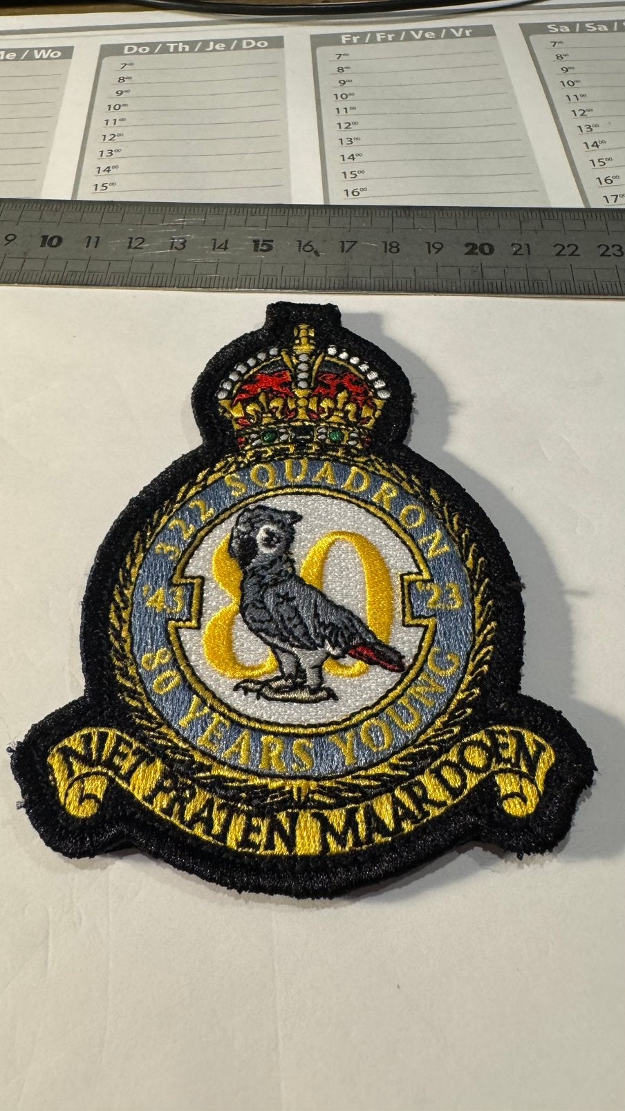 Patch luchtmacht klu 322 squadron, Ophalen of Verzenden, Luchtmacht, Nederland, Embleem of Badge