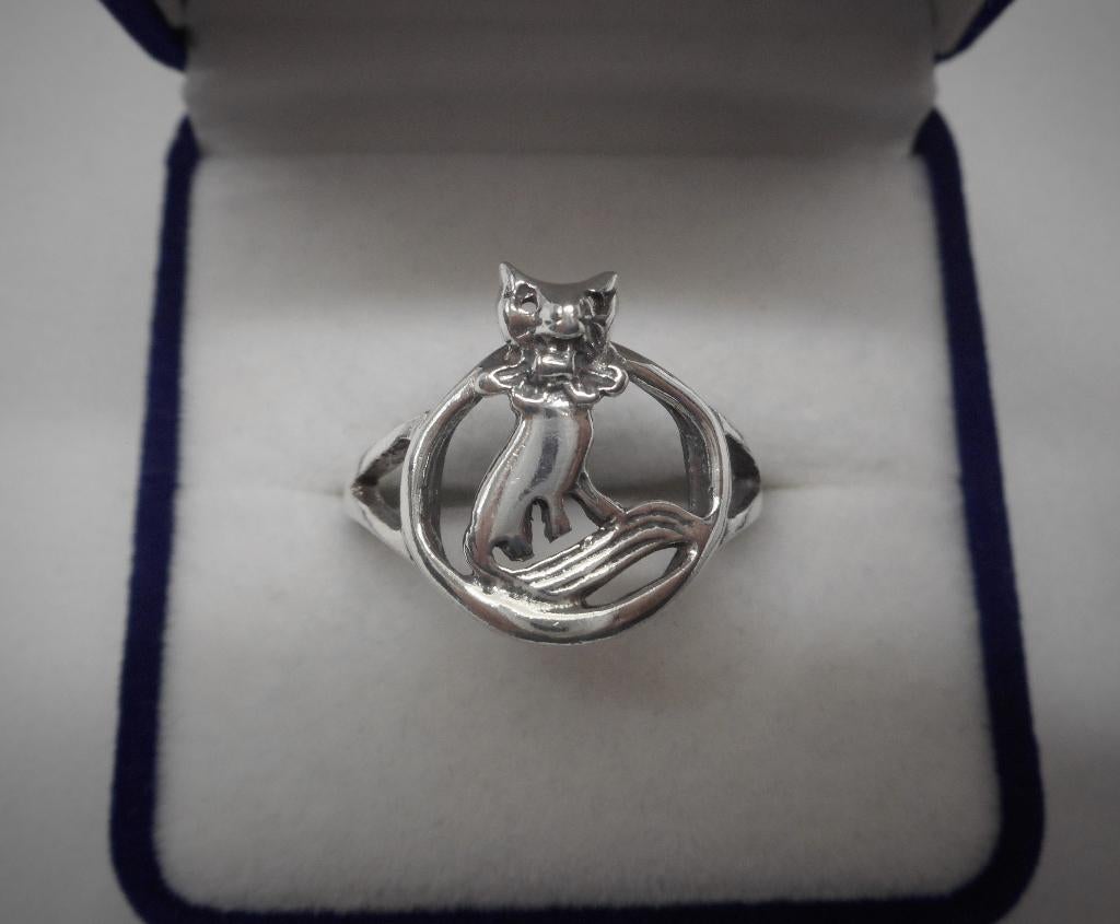 Zilveren vintage ring met vos maat 19.25 nr.135, Verzenden, 19 tot 20, Zo goed als nieuw, Dame