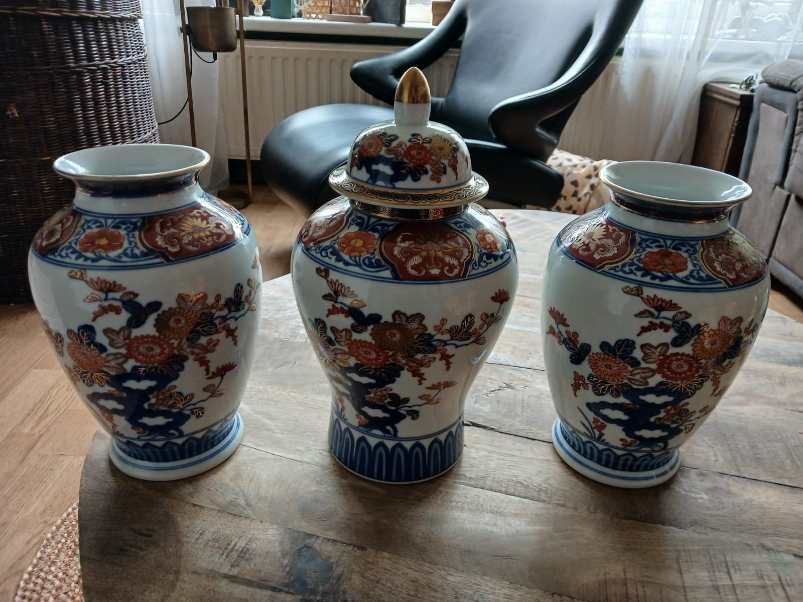 Prachtig Japans Imari vazen set - Goudkleurig, Ophalen of Verzenden
