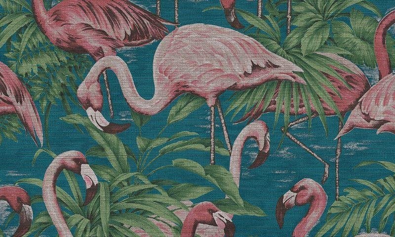 Luxe ARTE Avalon Flamingo behang - Petrol/Roze, Huis en Inrichting, Ophalen of Verzenden, 50 tot 75 m², Groen