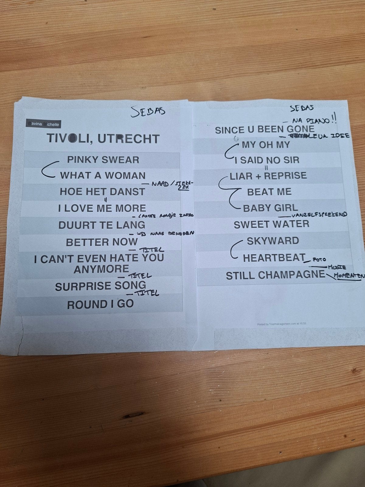 Davina Michell playlist Tivoli sept 2026, Eén persoon, September