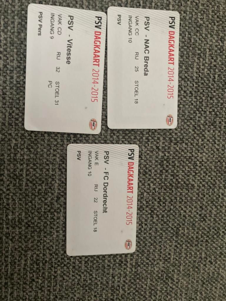 3 VERSCHILLENDE DAGKAART PSV 14-15, Ophalen of Verzenden, Zo goed als nieuw, PSV, Overige typen